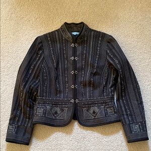 Antonio Melani Elegant Black Embroidered Jacket